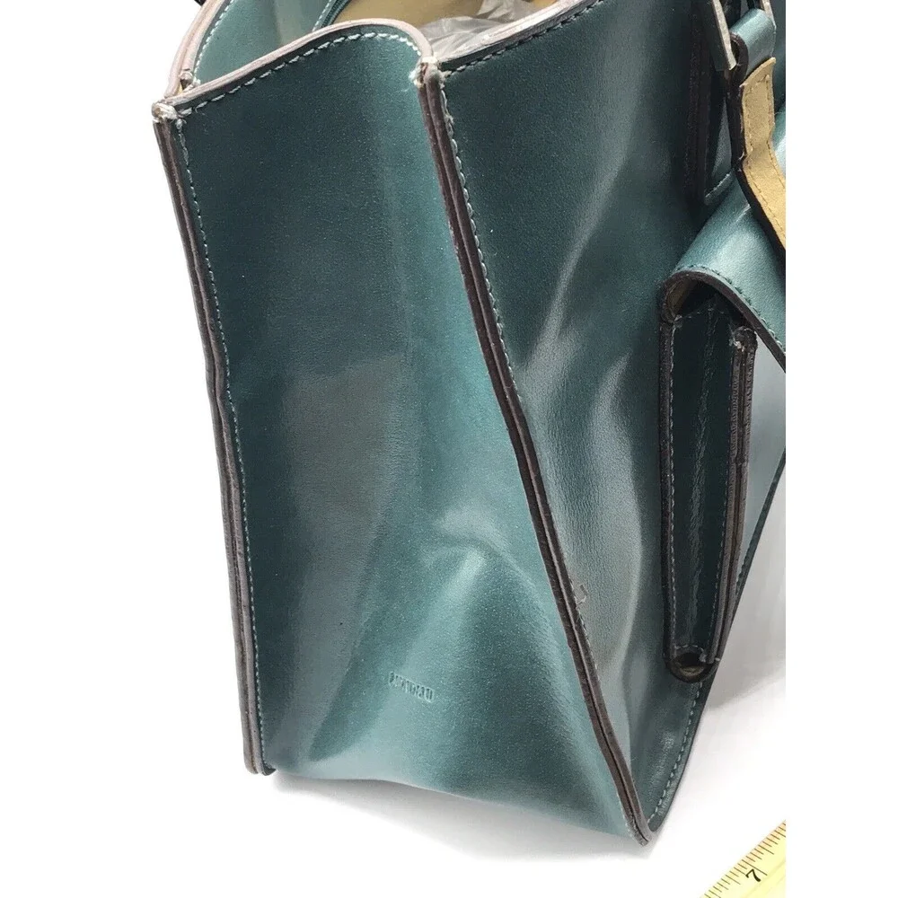 MONDANI New York Faux‎ Leather Handbag Tote Zip Top Teal Blue